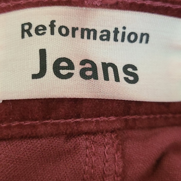 Reformation Velvet Wine Red Rebecca Pant Size 27 - Picture 4 of 8
